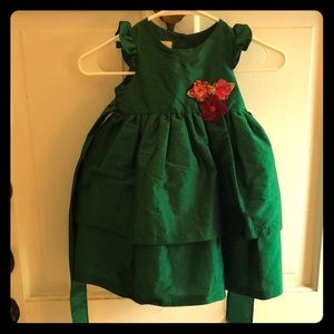 Green Laura Ashley dress, fancy